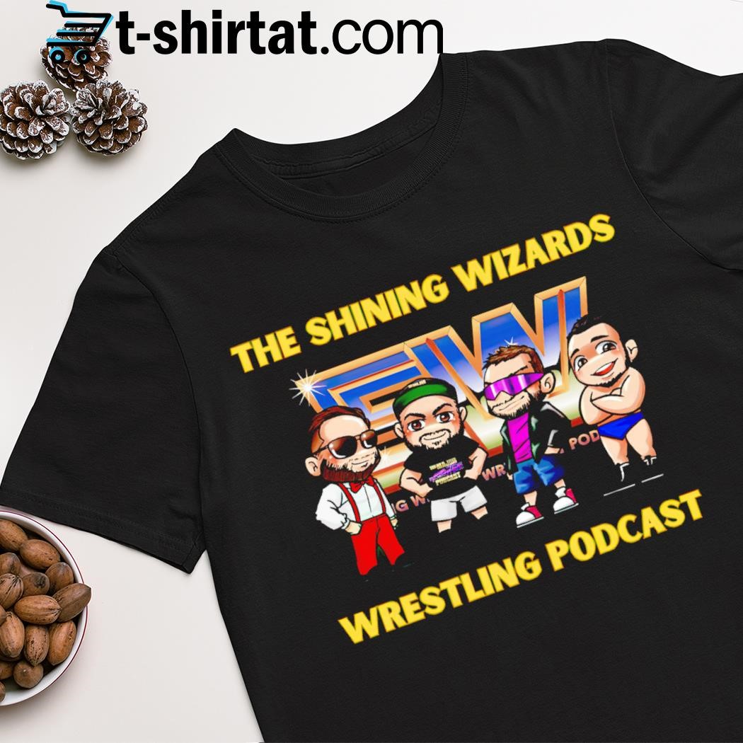 The Shining Wizards wrestling podcast cartoon shirt