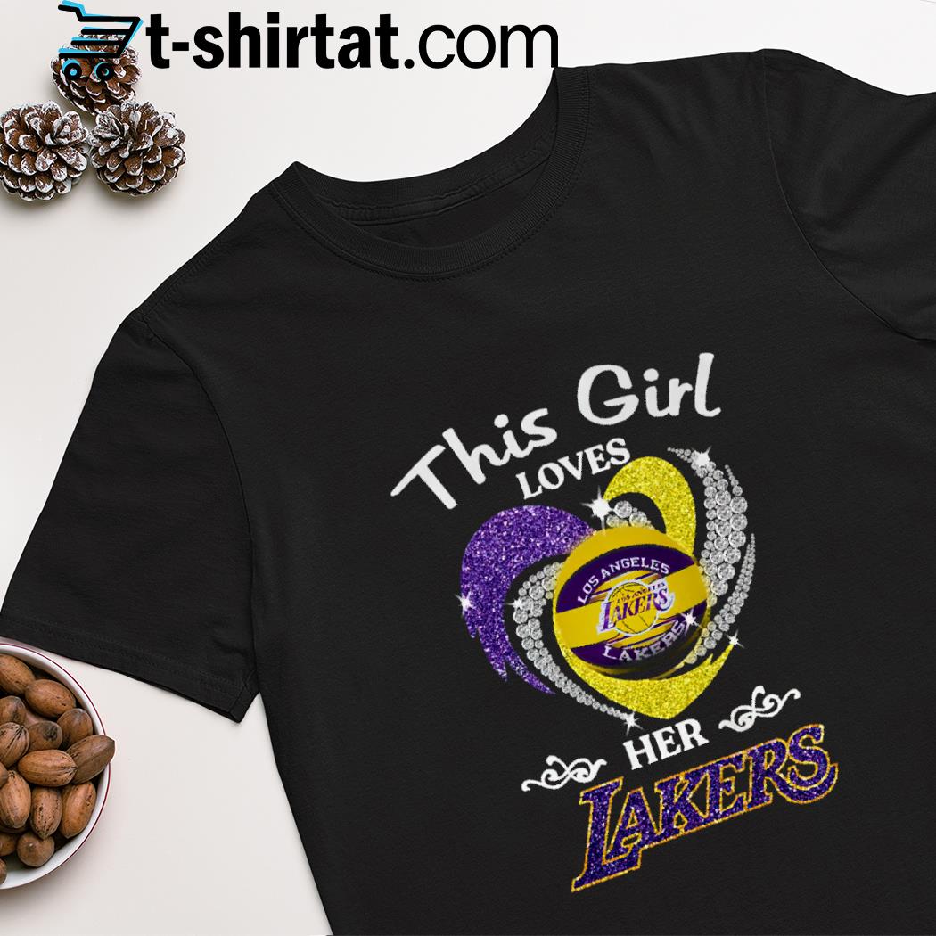 This girl loves her Los Angeles Lakers shirt