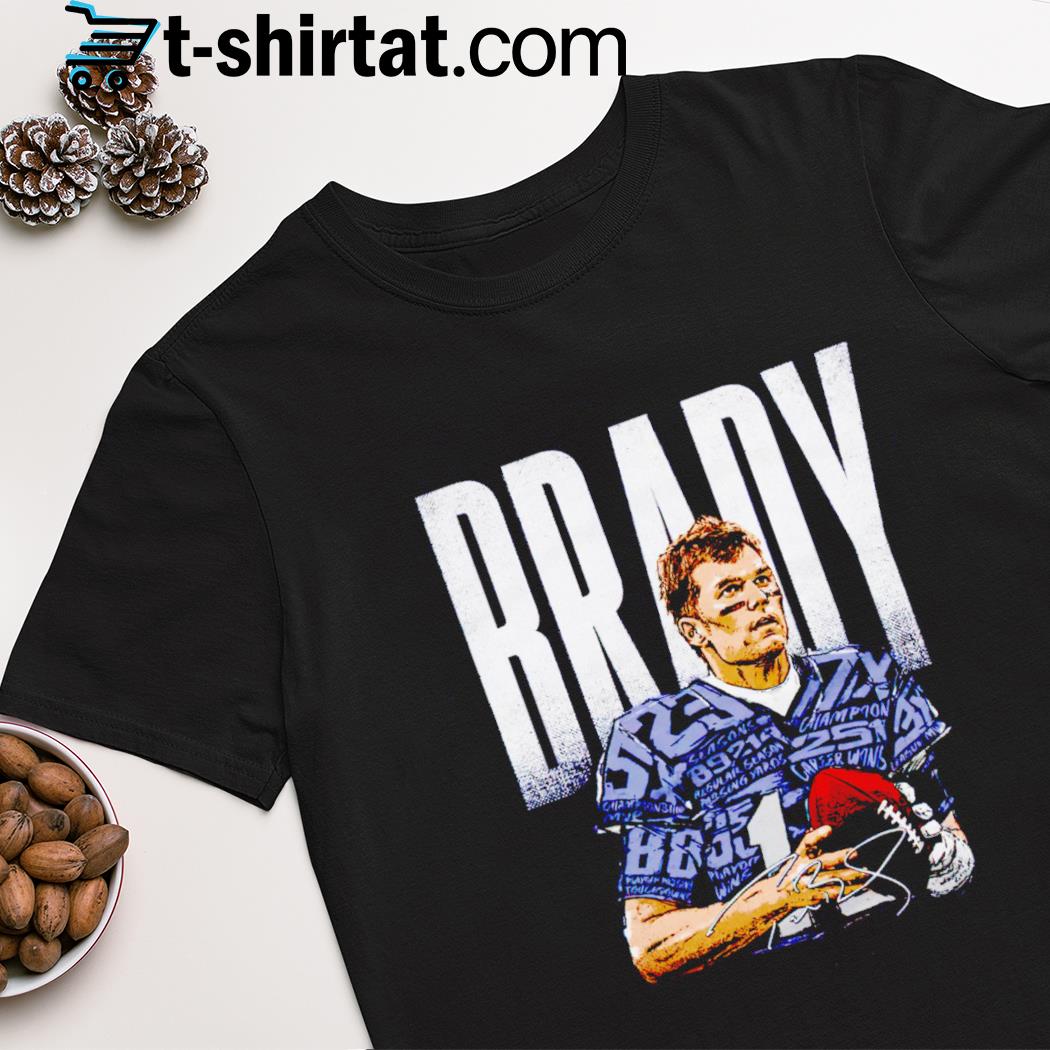 Tom Brady New England Patriots Statistics Bold signature shirt